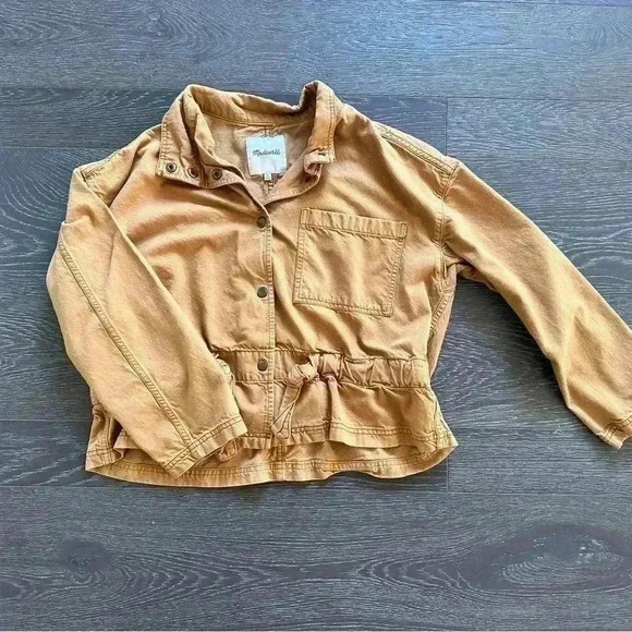 Madewell Southlake Military Jacket Lightweight Drapey Mustard Yellow Sz Small - Picture 1 of 6